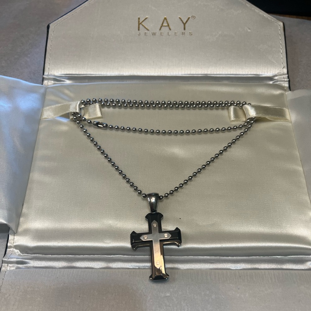 Stainless steel cross necklace Exclusive at Kay Jewelers